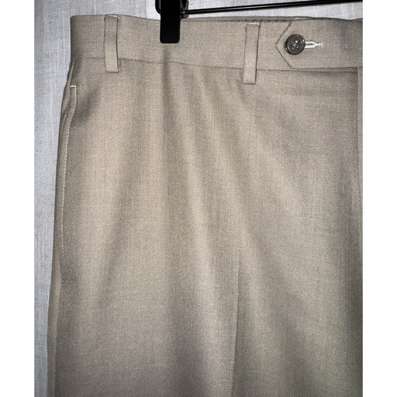 Ralph Lauren Men's Dress Pants Polyester Stretch Front Trousers 38x34 Work Khaki - Picture 2 of 5